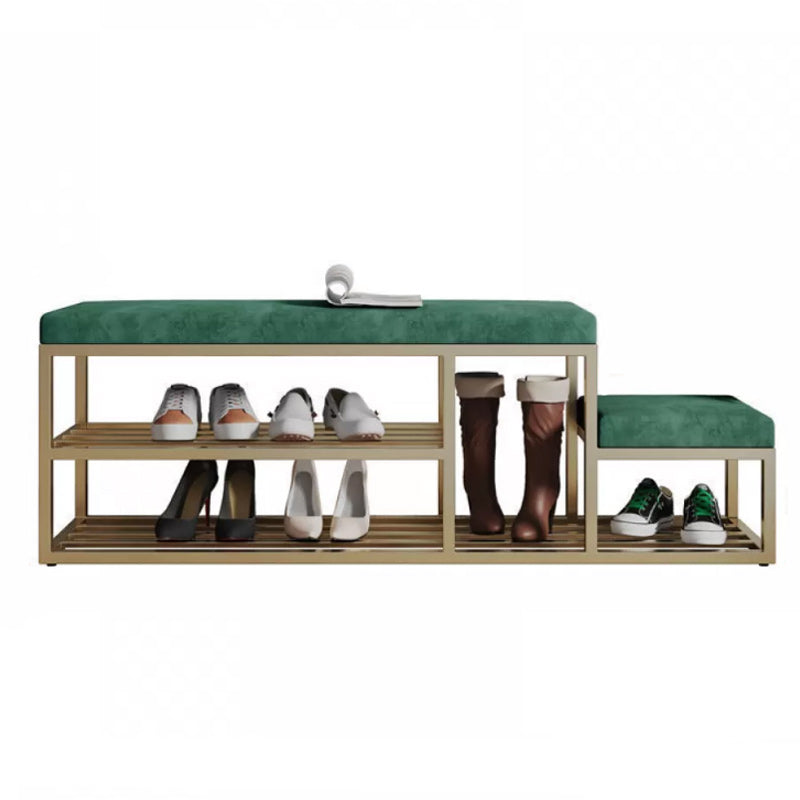 11.8 Inch Wide Glam Entryway Bench Metal Bench with Cushioned