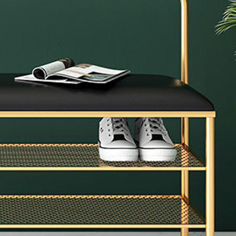 25.2 Inch H Bench Glam Entryway Bench with Shoe Storage for Bedroom