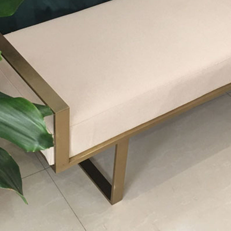 13.8" Wide Upholstered Seating Bench Cushioned Beige Entryway and Bedroom Bench with Legs