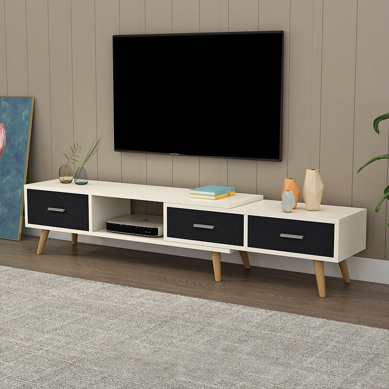 Scandinavian Style Wood TV Stand Enclosed Storage Stand Console with Drawers