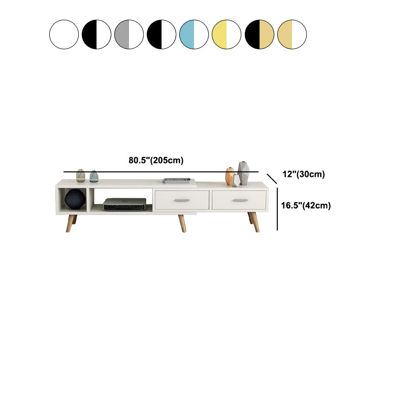 Scandinavian Style Wood TV Stand Enclosed Storage Stand Console with Drawers
