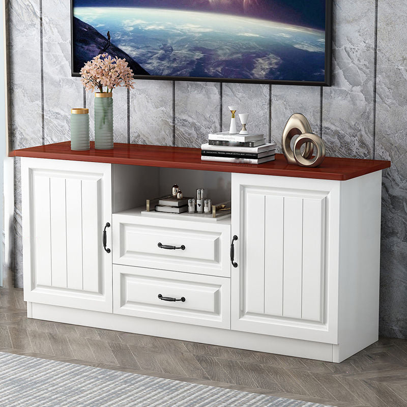 Scandinavian Style Wood 2-Door TV Stand TV Console with Shelf