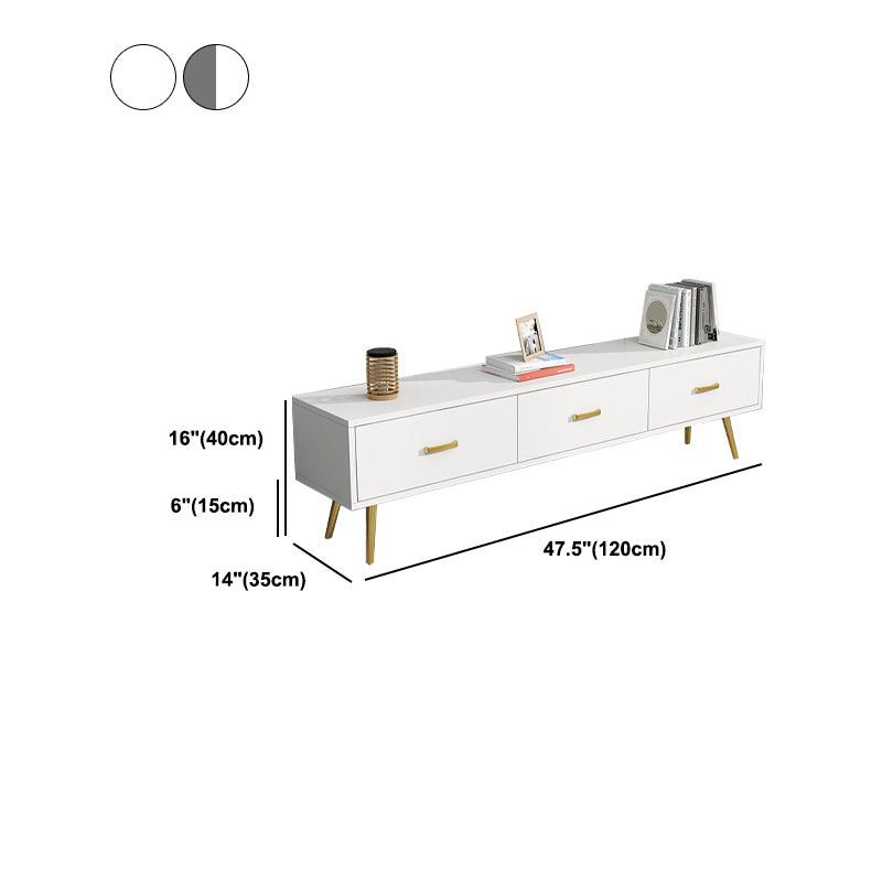 Glam Style TV Stand Wood Enclosed Storage TV Console with Cabinet