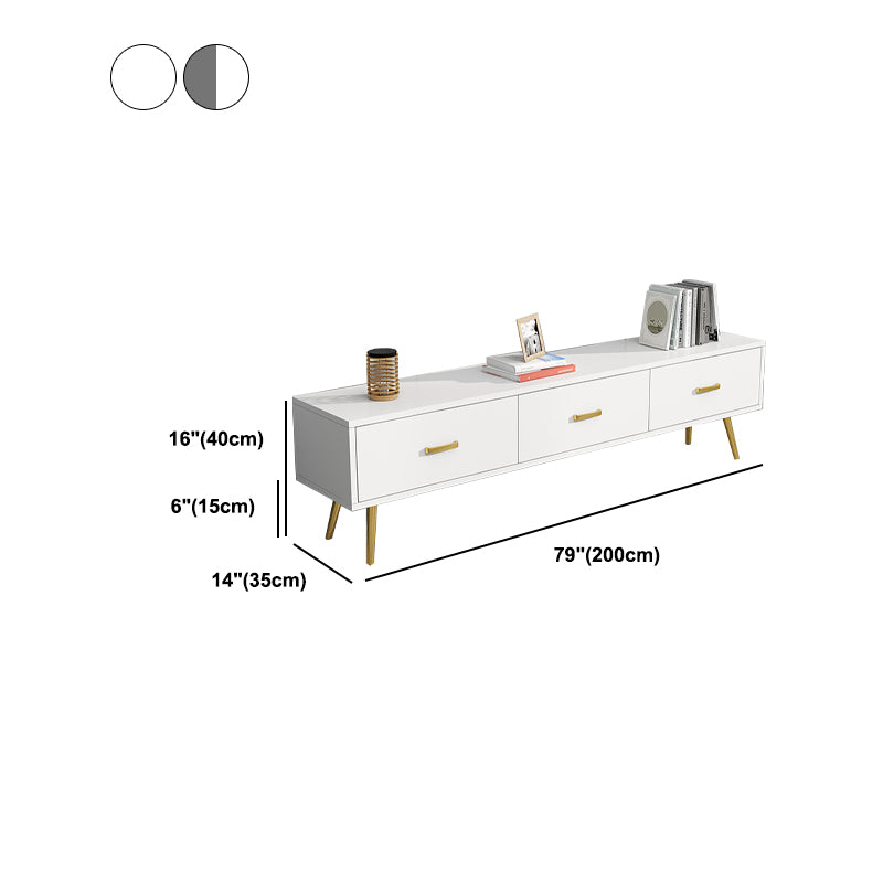 Glam Style TV Stand Wood Enclosed Storage TV Console with Cabinet