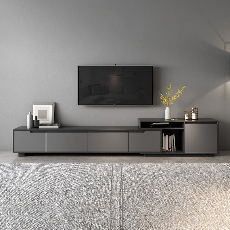 Contemporary 70" / 90" Corner TV Stand , Engineered Wood TV Cabinet in Grey