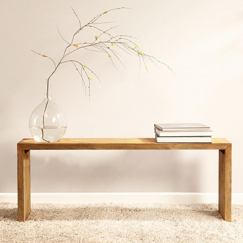 14.7" Wide Solid Wood Bench Natural Bedroom Entryway Bench with Wood Legs