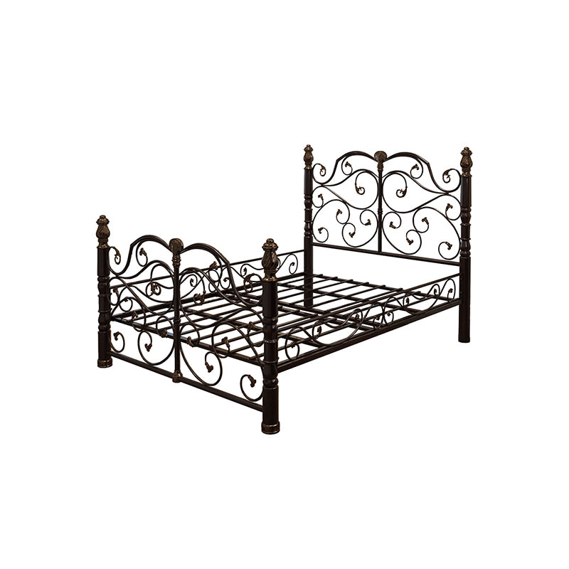 Industrial Metal Full Open-Frame Bed 56.69" H Wire-Grid Bed Frame Set