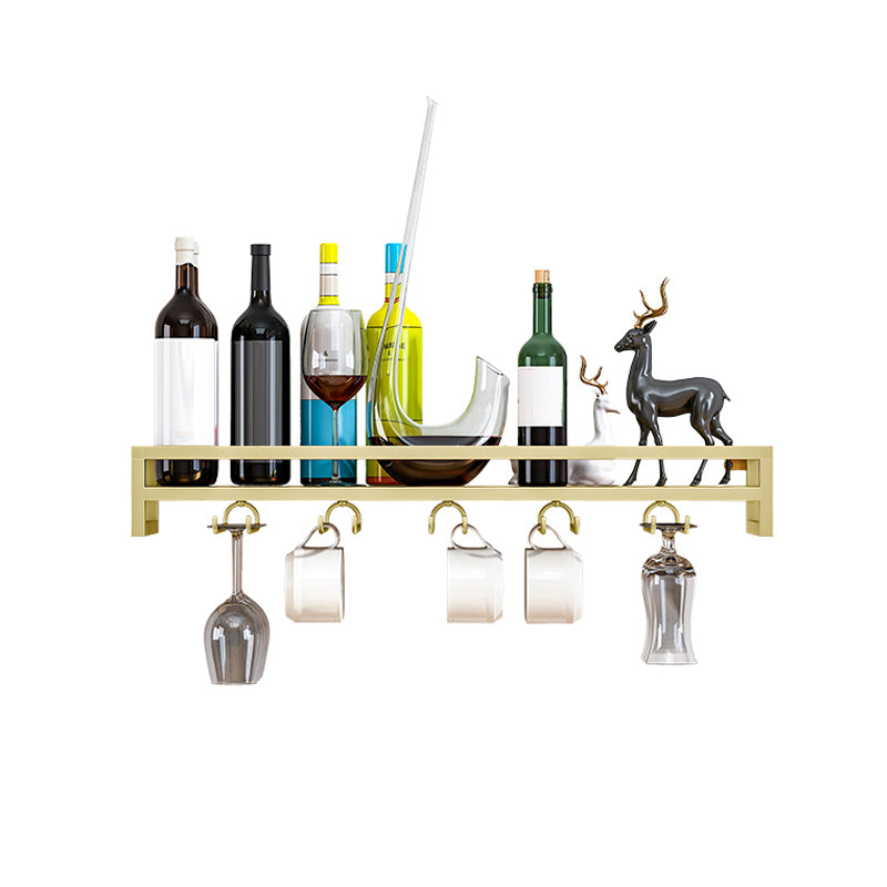 7.87"W Luxury Iron Wine Rack Wall Mounted Wine Bottle & Glass Rack