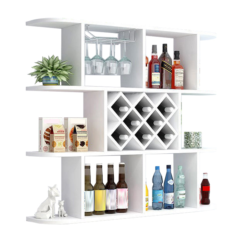 Manufactured Wood Wine Glass Stemware Rack Holder Modern Wall Mounted Wine Shelf