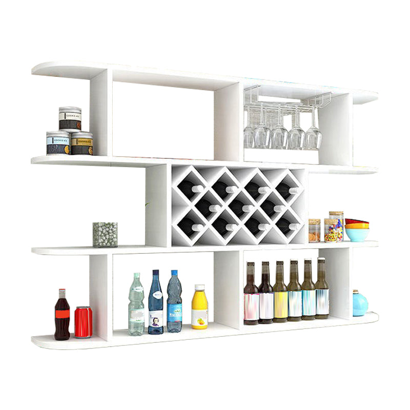 Manufactured Wood Wine Glass Stemware Rack Holder Modern Wall Mounted Wine Shelf