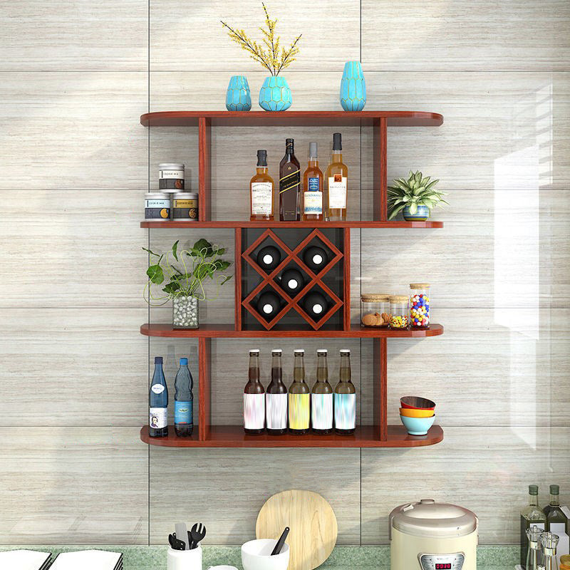 Manufactured Wood Wine Glass Stemware Rack Holder Modern Wall Mounted Wine Shelf