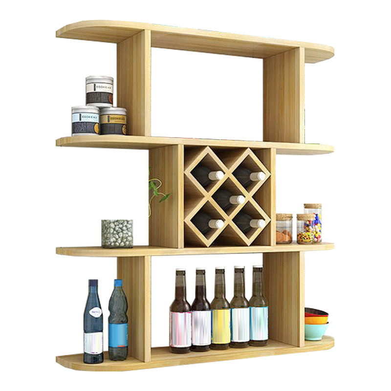 Manufactured Wood Wine Glass Stemware Rack Holder Modern Wall Mounted Wine Shelf