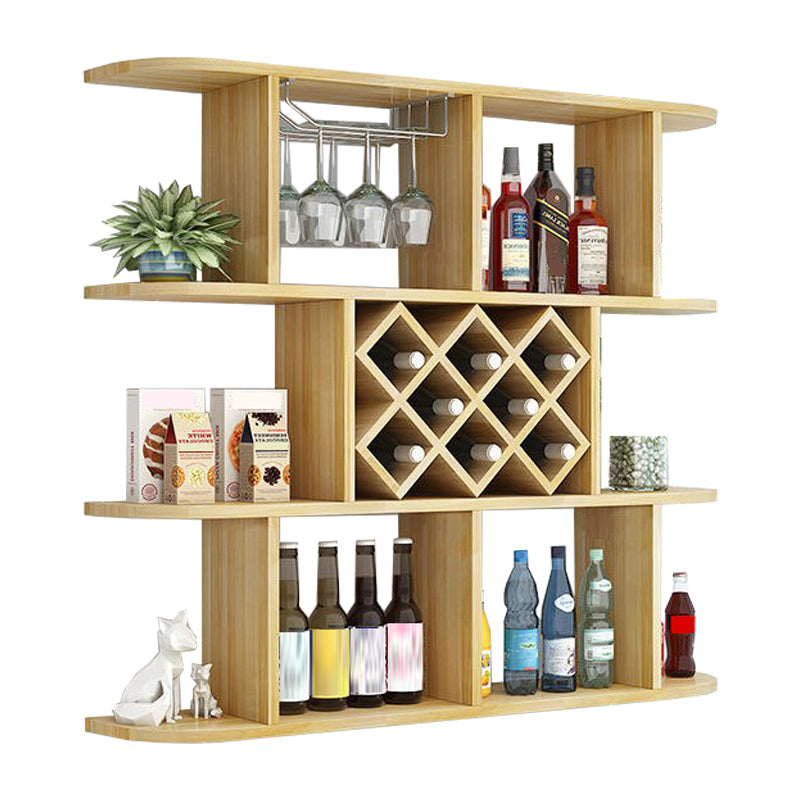 Manufactured Wood Wine Glass Stemware Rack Holder Modern Wall Mounted Wine Shelf