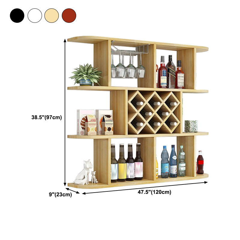 Manufactured Wood Wine Glass Stemware Rack Holder Modern Wall Mounted Wine Shelf