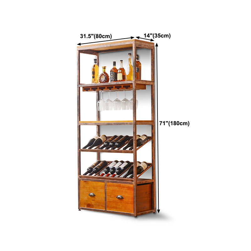 Industrial Wine Glass Stemware Rack Holder Floor Solid Wood Wine Rack Kit