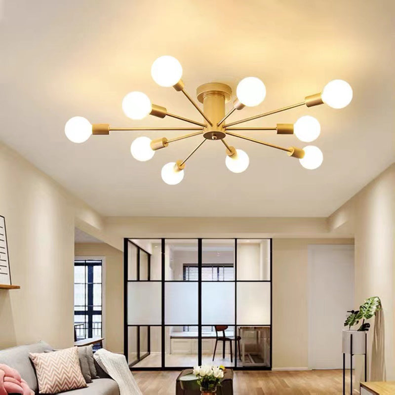 Nordic Style Iron Ceiling Light Strip Shape Ceiling Lamp for Living Room