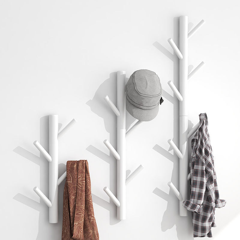 Modern Nordic Coat Hanger Wooden Entryway Kit Wall-Mounted Coat Rack Hooks