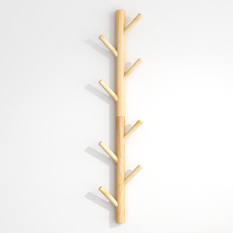 Modern Nordic Coat Hanger Wooden Entryway Kit Wall-Mounted Coat Rack Hooks