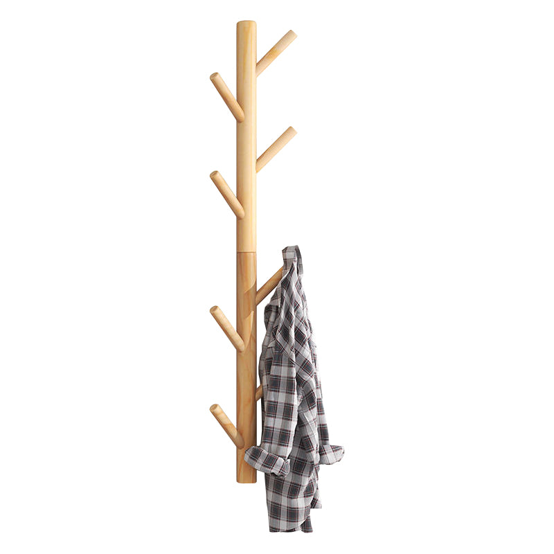 Modern Nordic Coat Hanger Wooden Entryway Kit Wall-Mounted Coat Rack Hooks