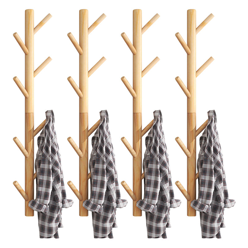 Modern Nordic Coat Hanger Wooden Entryway Kit Wall-Mounted Coat Rack Hooks