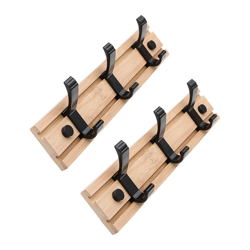 Contemporary Entryway Kit Wood Wall Mounted Double Prong Hooks Included Hall Stand