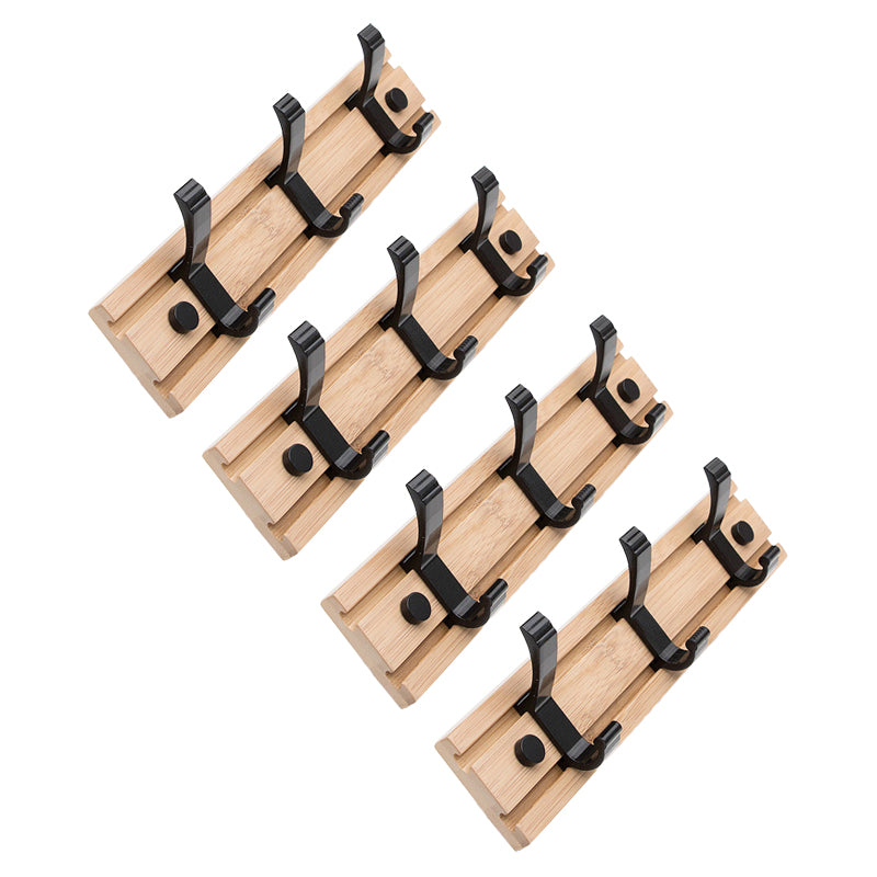 Contemporary Entryway Kit Wood Wall Mounted Double Prong Hooks Included Hall Stand