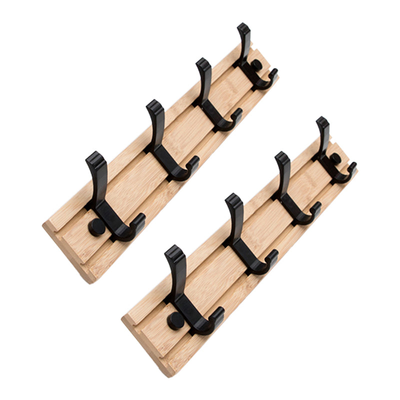 Contemporary Entryway Kit Wood Wall Mounted Double Prong Hooks Included Hall Stand