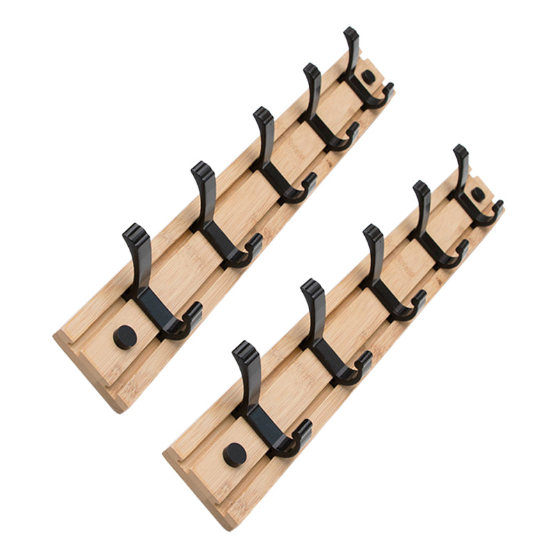 Contemporary Entryway Kit Wood Wall Mounted Double Prong Hooks Included Hall Stand