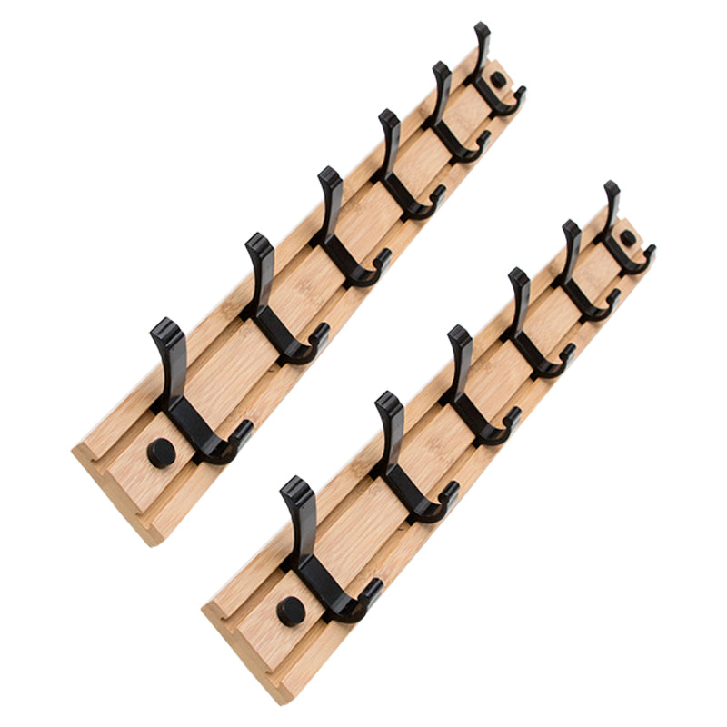 Contemporary Entryway Kit Wood Wall Mounted Double Prong Hooks Included Hall Stand