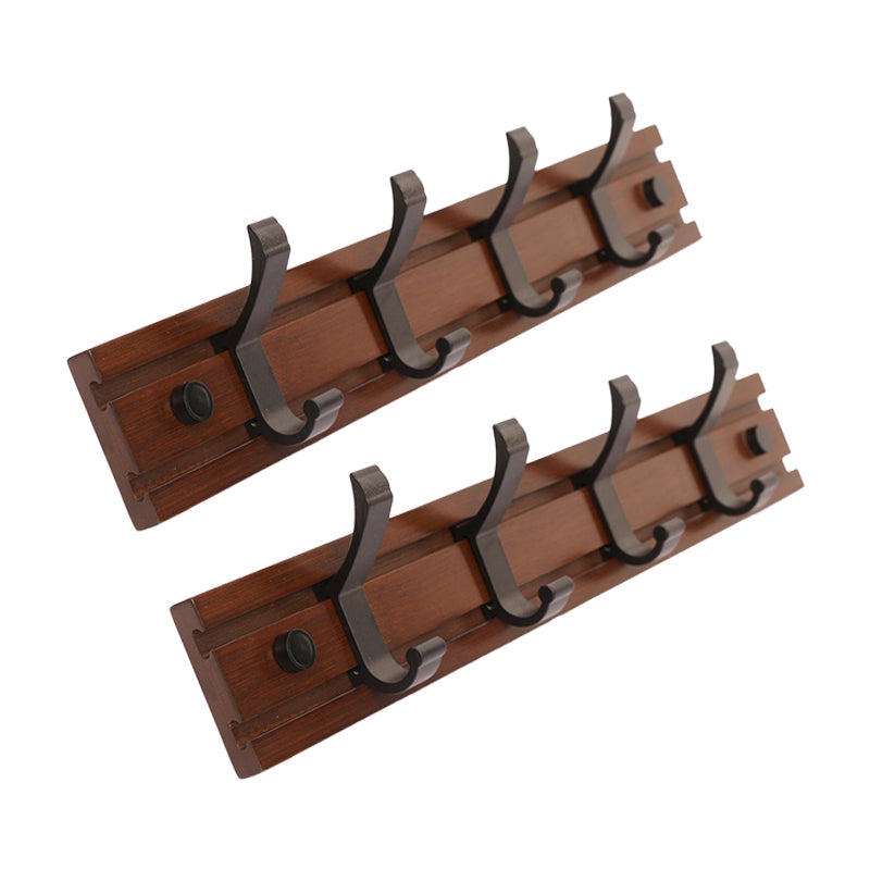 Contemporary Entryway Kit Wood Wall Mounted Double Prong Hooks Included Hall Stand