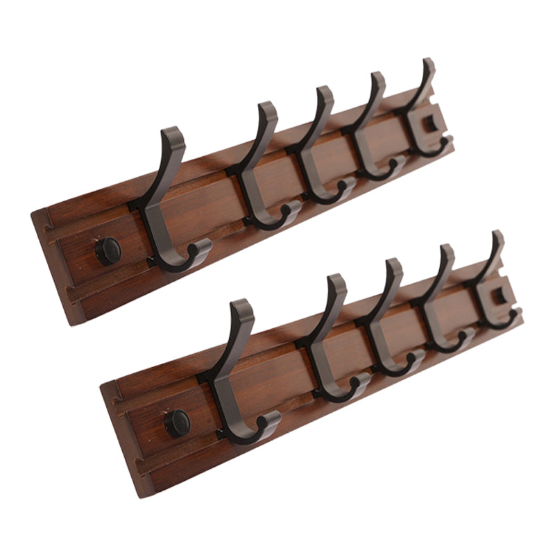 Contemporary Entryway Kit Wood Wall Mounted Double Prong Hooks Included Hall Stand