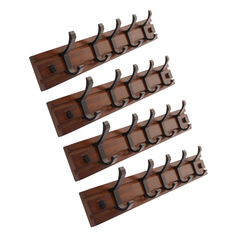 Contemporary Entryway Kit Wood Wall Mounted Double Prong Hooks Included Hall Stand