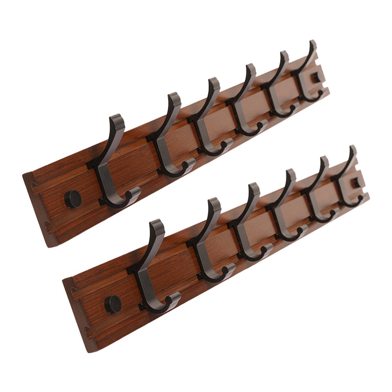 Contemporary Entryway Kit Wood Wall Mounted Double Prong Hooks Included Hall Stand