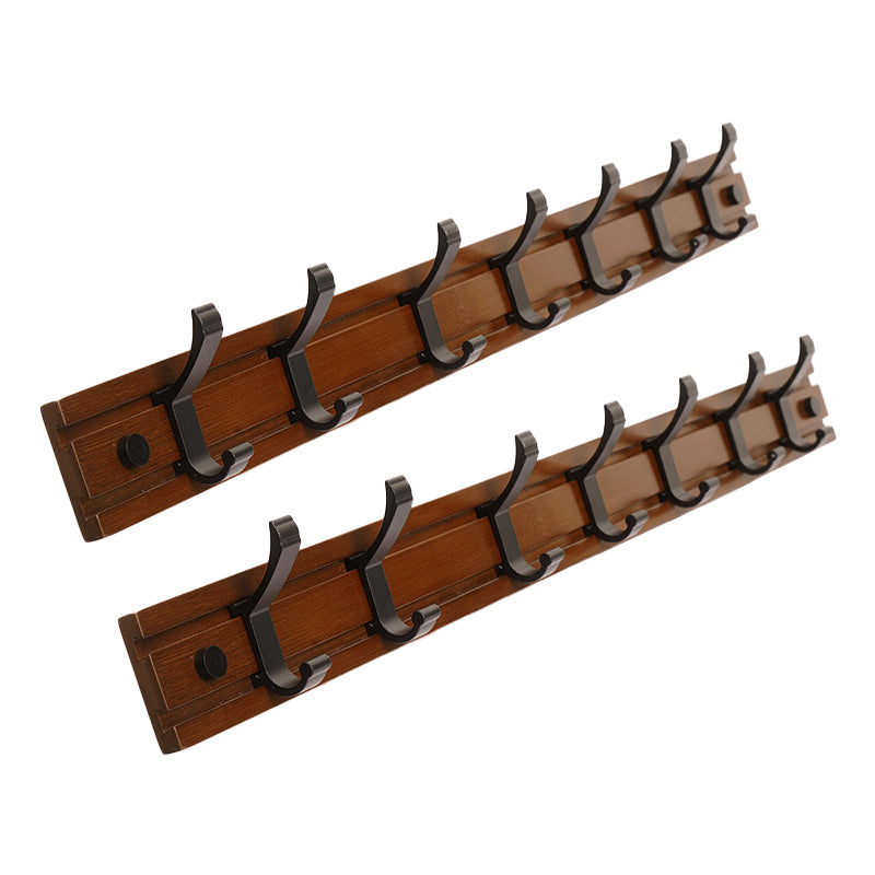 Contemporary Entryway Kit Wood Wall Mounted Double Prong Hooks Included Hall Stand