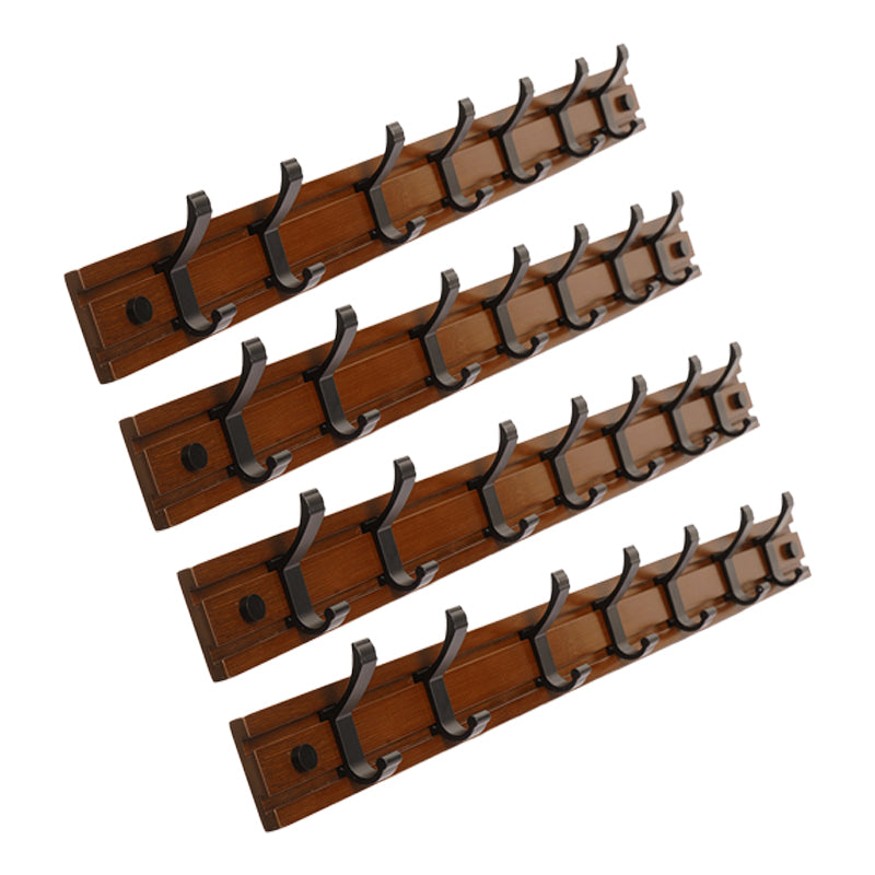 Contemporary Entryway Kit Wood Wall Mounted Double Prong Hooks Included Hall Stand