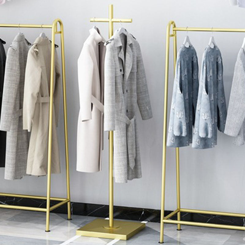 Metal Modern Coat Hanger Hanging Rail Coat Rack Entryway Kit in Gold