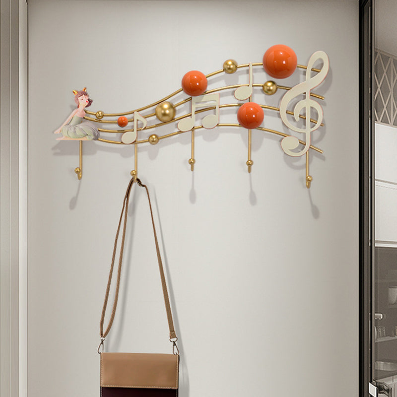 Glam Metal Hanger Wall-Mounted with Hooks Hall Tree Coat Hanger