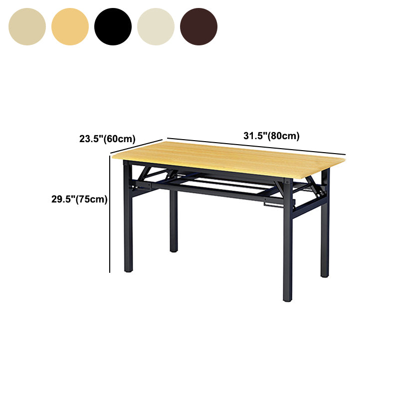 Rectangular Wood Writing Desk Industrial Style Folding Office Desk