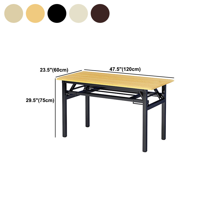 Rectangular Wood Writing Desk Industrial Style Folding Office Desk