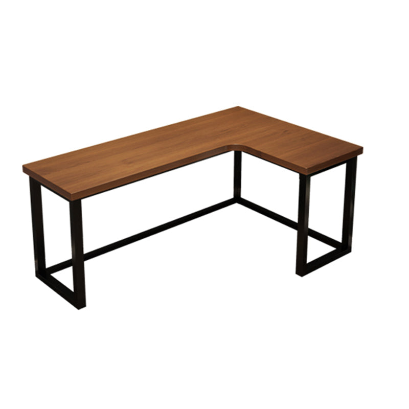 L-Shape Writing Table Industrial Style Solid Wood Working Desk