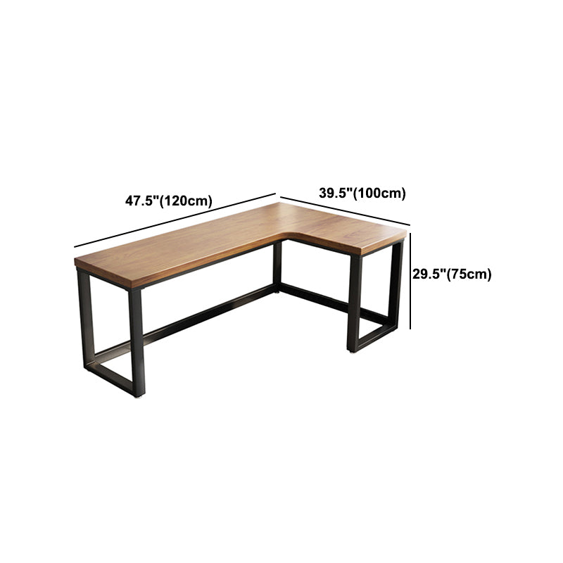 Pine Solid Wood Working Table Industrial Style L-shape Office Table