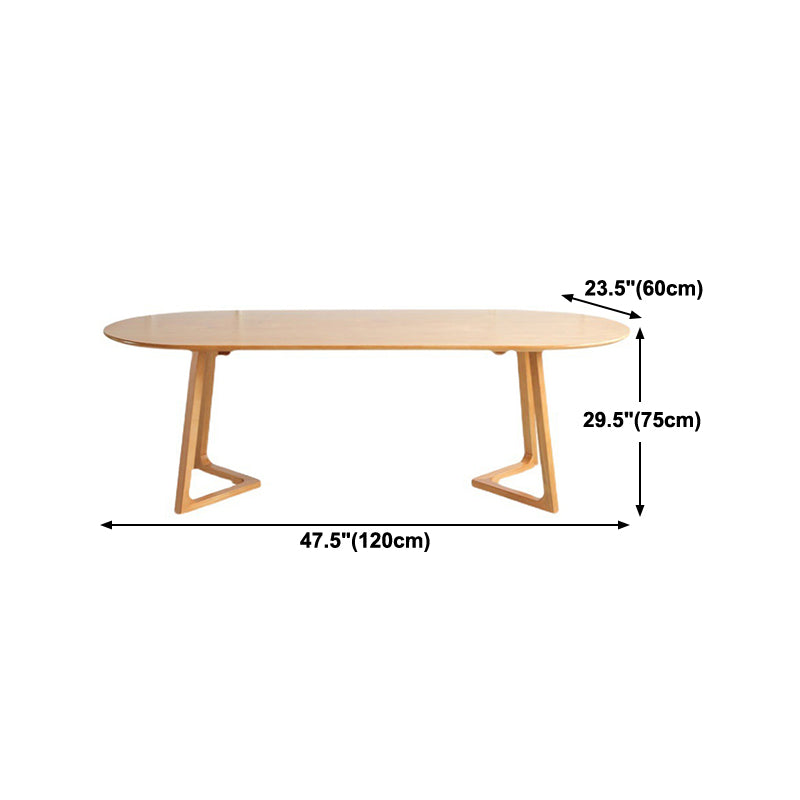 Oval Shape Meeting Table Simplicity Solid Wood Writing Desk for Home Office