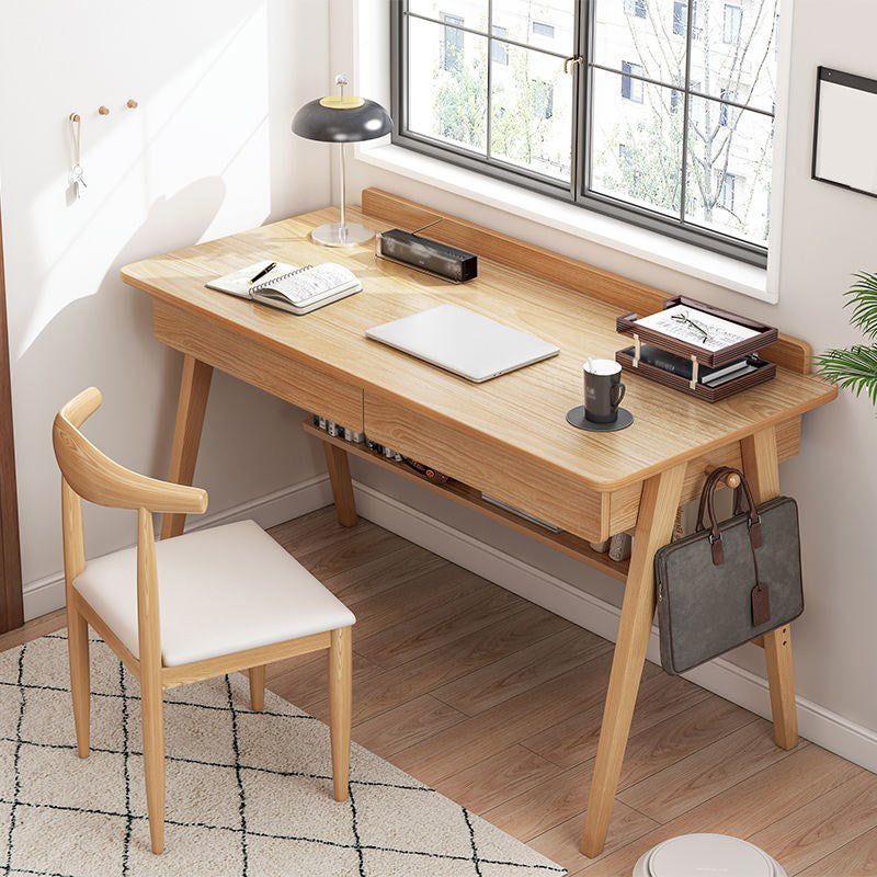 Curved Wooden Writing Desk Modern Style Office Desk with 2 Drawers