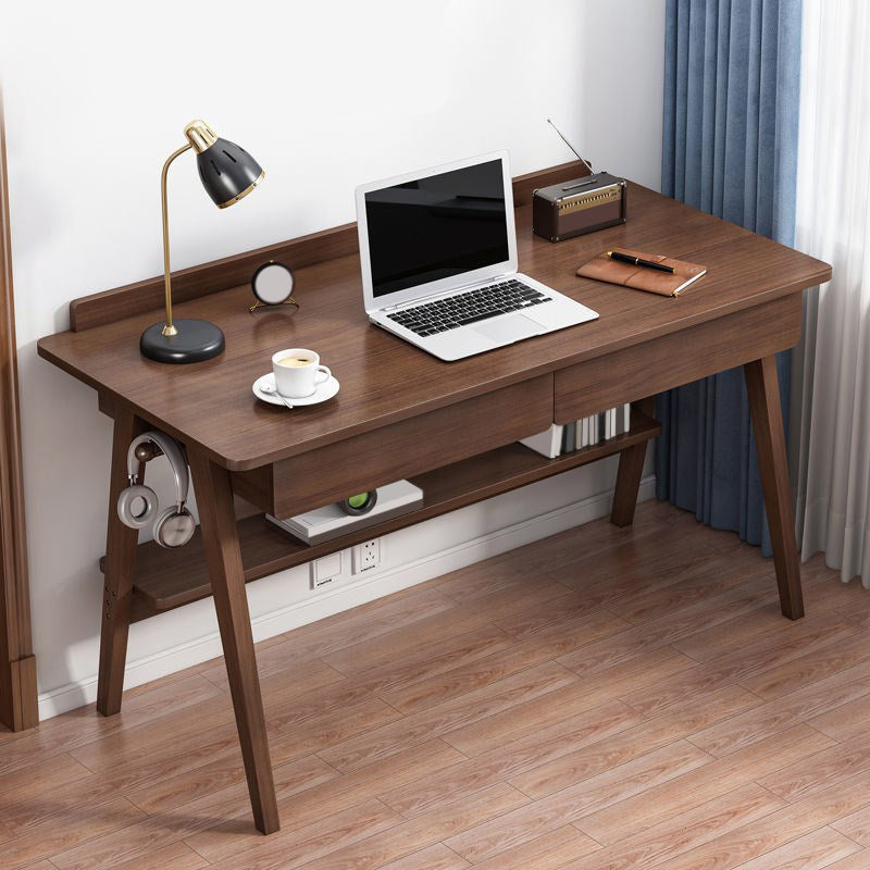 Curved Wooden Writing Desk Modern Style Office Desk with 2 Drawers