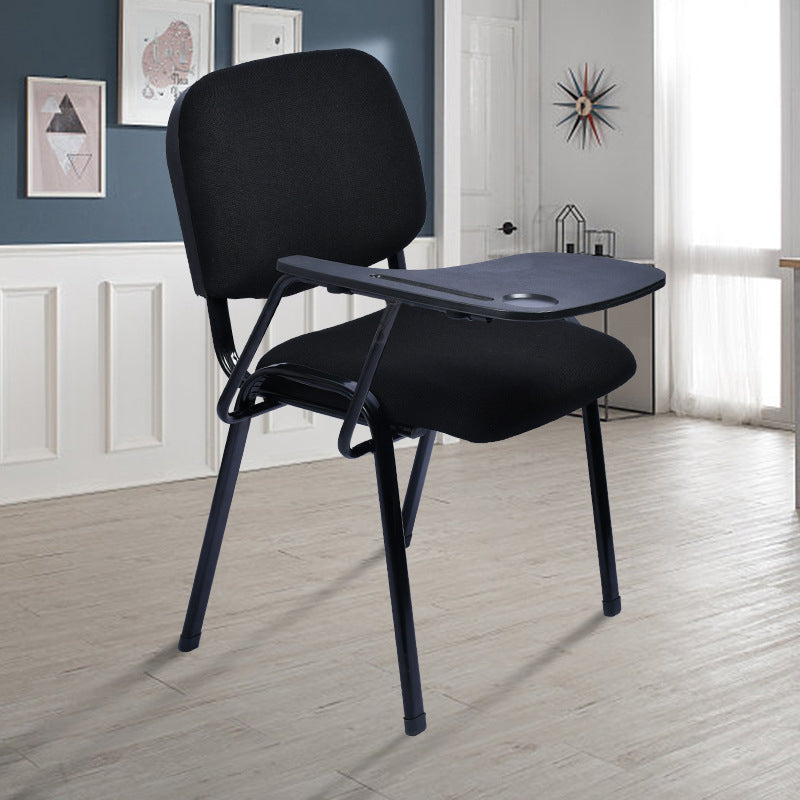 Black Frame Modern Task Chair with 4 Legs Microfiber Office Chair with Metal Base