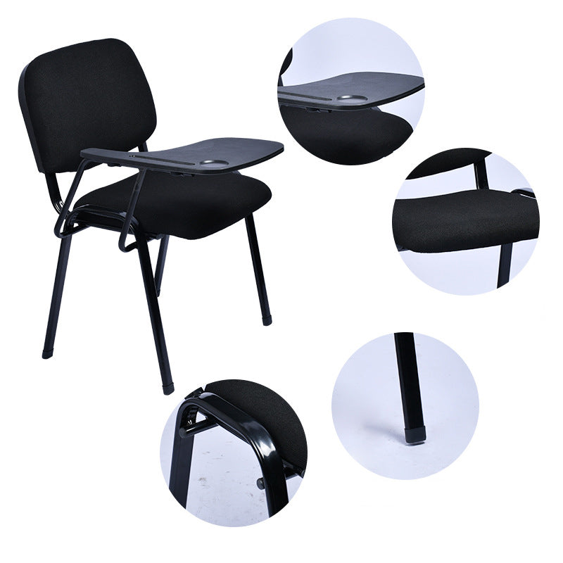 Black Frame Modern Task Chair with 4 Legs Microfiber Office Chair with Metal Base