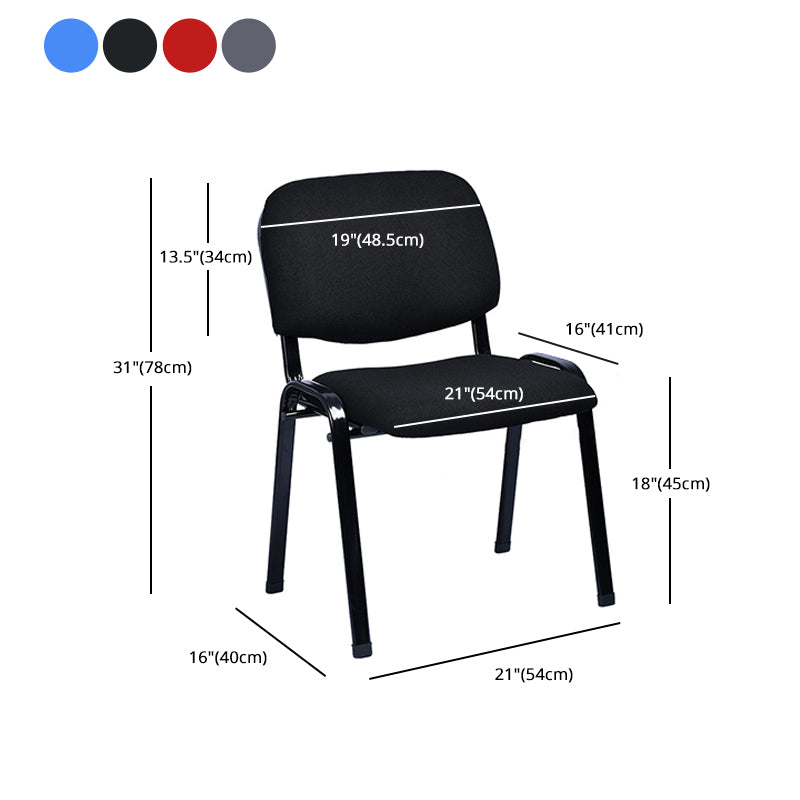 Black Frame Modern Task Chair with 4 Legs Microfiber Office Chair with Metal Base