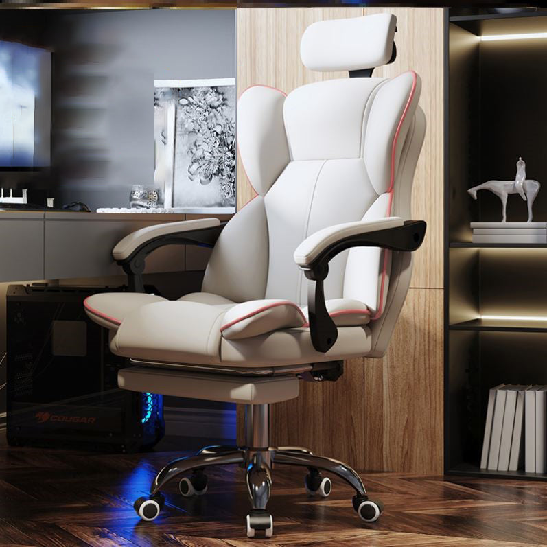 Faux Leather Chair Modern High Back Office Chair for Home Office