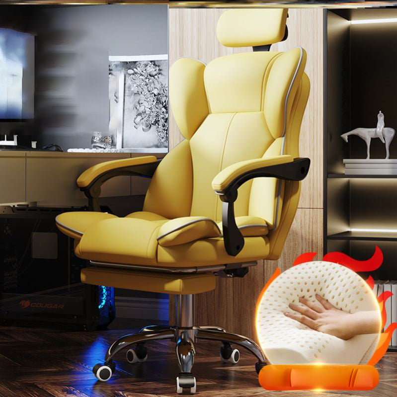 Faux Leather Chair Modern High Back Office Chair for Home Office