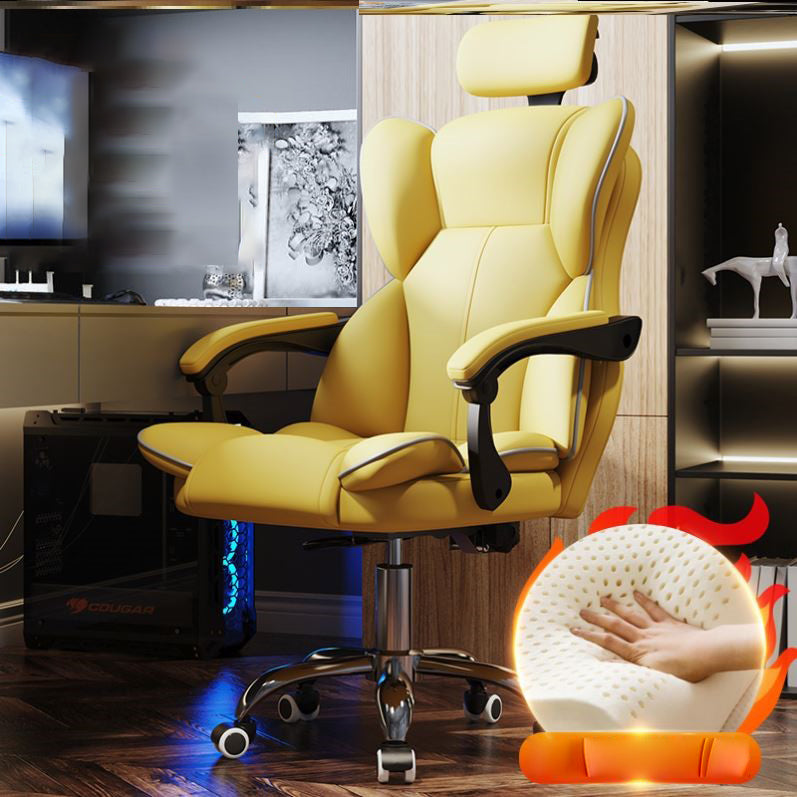 Faux Leather Chair Modern High Back Office Chair for Home Office